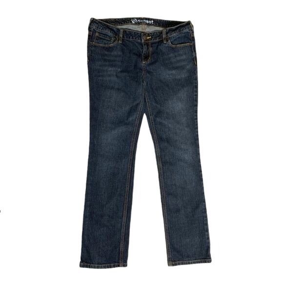 Bullhead Denim Women’s 11 Sunset Straight Leg Dark Wash Stretch Jeans - Picture 1 of 9